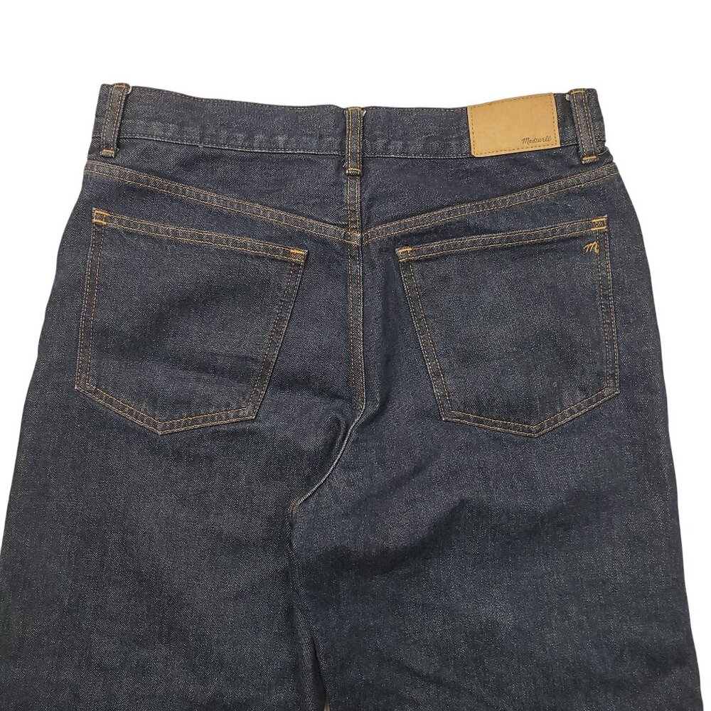 Madewell Low-Slung Baggy Jeans Rinse Wash With Raw Hem Women Size 26 Relaxed Fit - Picture 10 of 16
